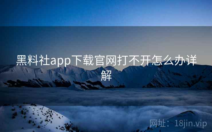 黑料社app下载官网打不开怎么办详解  第2张