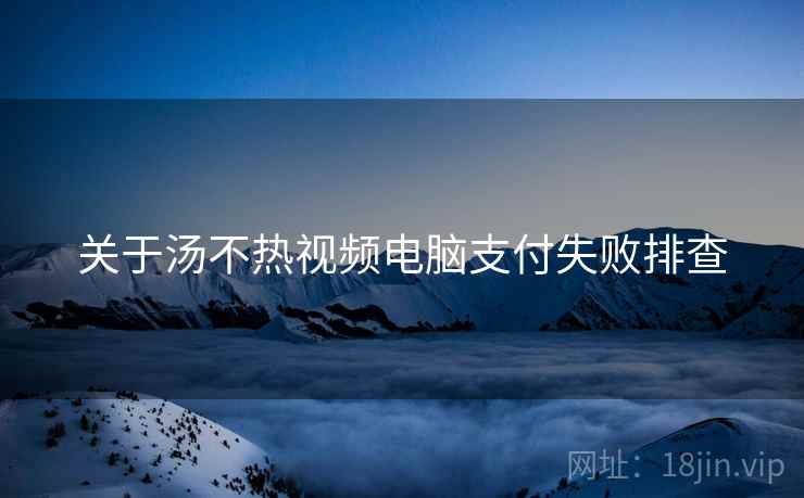 关于汤不热视频电脑支付失败排查  第2张